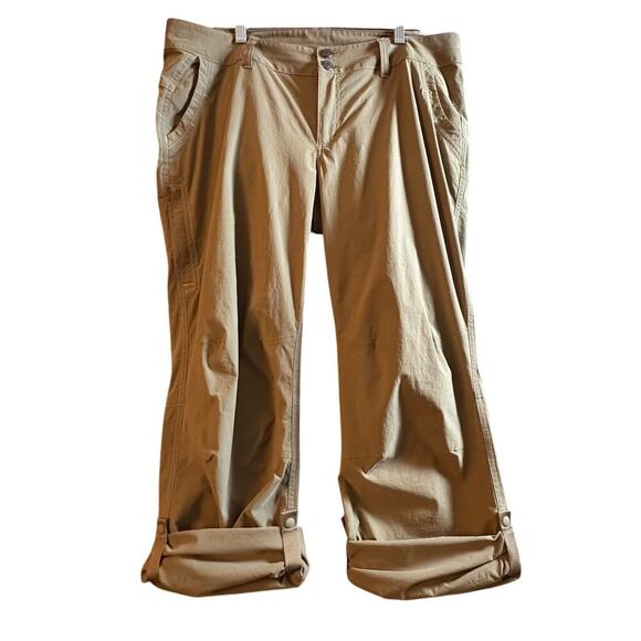 Marmot Pants Women’s Sz 12 XL Tan Rollup Convertible Lightweight Outdoor Hiking - Picture 1 of 16